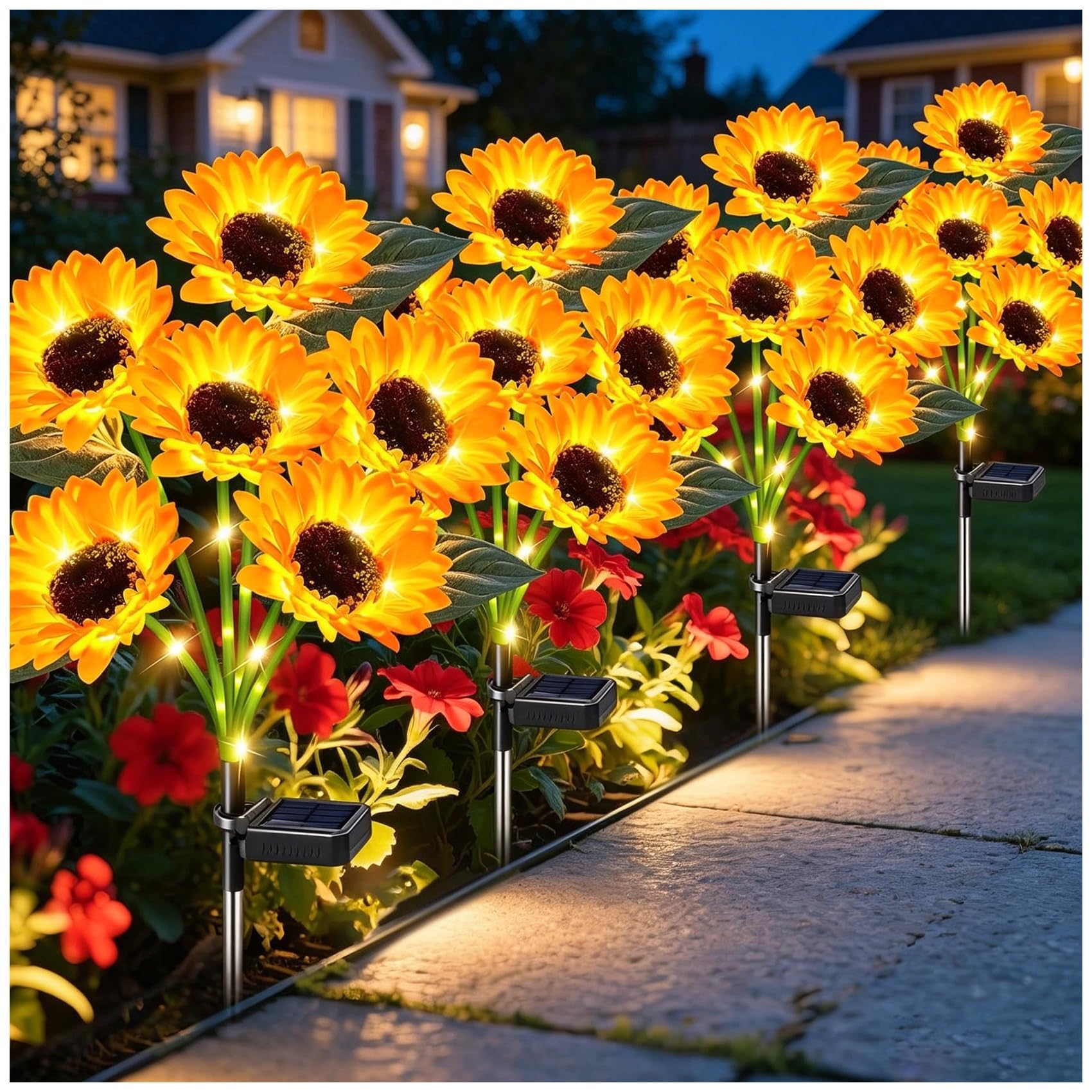 DooYard Solar Lights Outdoor Garden Decor,Solar Flowers Lights Waterproof,Birthday Gifts for Mom Women Grandma,Outside Decorative Stakes Light for Landscape Yard Patio Lawn (6 Pack)