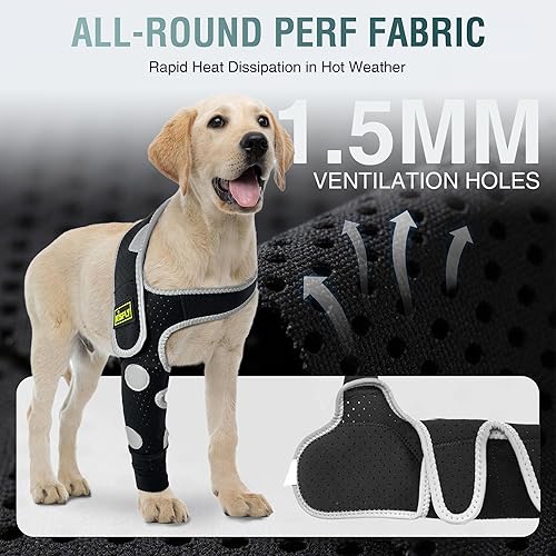 Miniatura 25 de Hombro y codo para perro - Manga antilamer para luxación de hombro, lesiones de codo, recuperación postoperatoria - Soporte reflectante