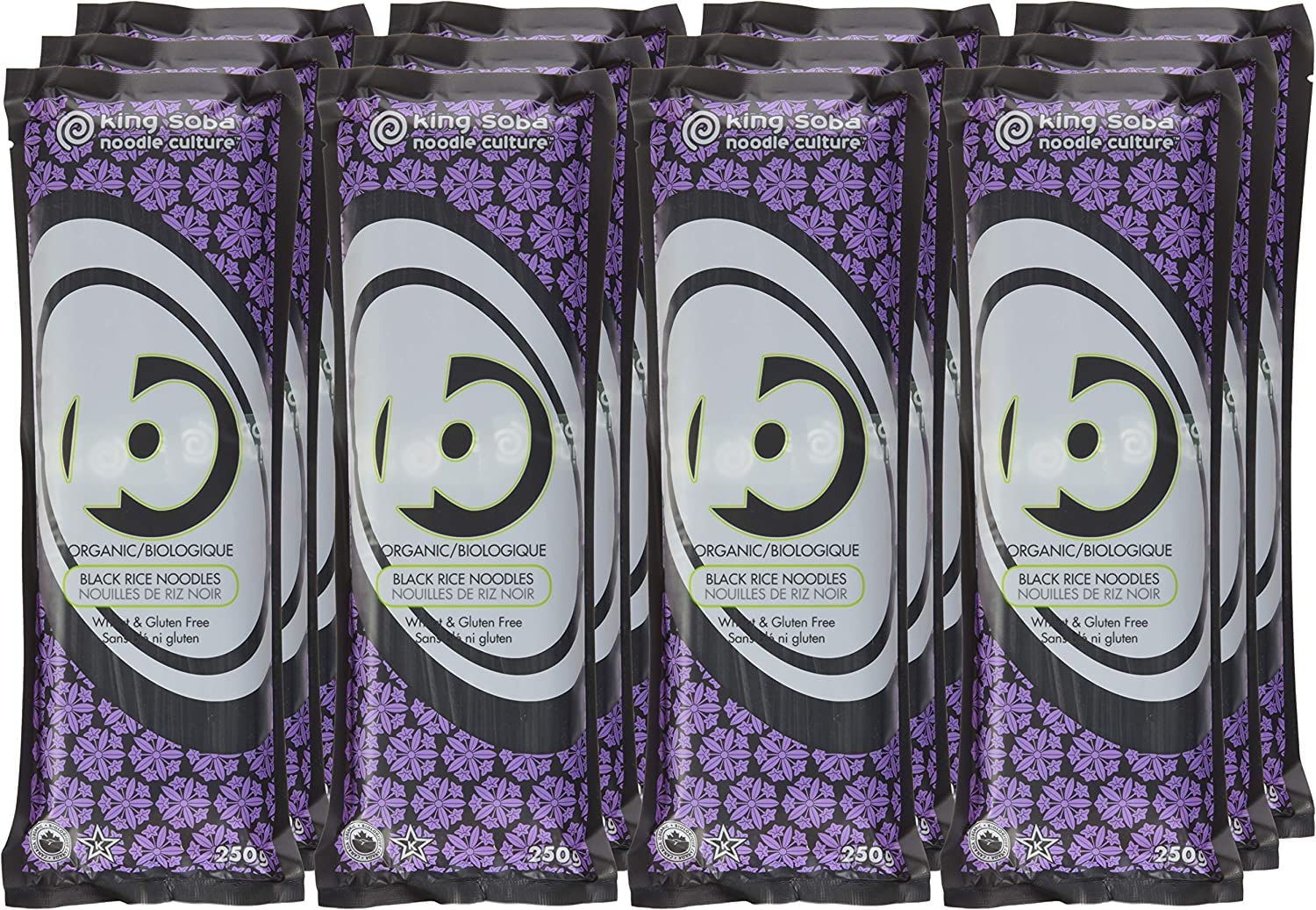 King Soba - Fideos de Arroz Negro - 100% Orgánicos - Fideos Instantáneos - Ricos en Minerales y Vitaminas - Sabor a Nuez - Sin Trigo y Sin Gluten - Aptos para Veganos - 250 g