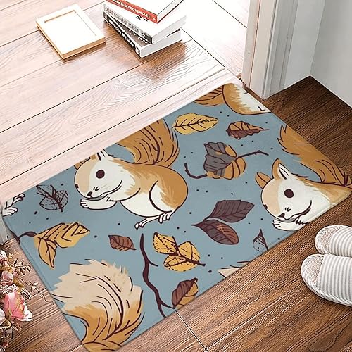 Miniatura 2 de Tapete de bienvenida con estampado de ardilla, bonito tapete de bienvenida para interiores y exteriores, absorbente, resistente a la suciedad y la