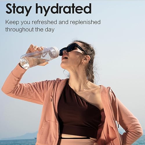 Miniatura 7 de Botella de agua transparente de 32 onzas, con tapa de boquilla y asa de transporte, reutilizable, sin BPA, botella de agua de senderismo adecuada