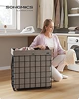 Vista 2 de SONGMICS Laundry Hamper, 29 Gal. (110L) Laundry Basket, Collapsible Clothes Hamper, Removable and Washable Liner, Metal Wire Frame, for Bedroom