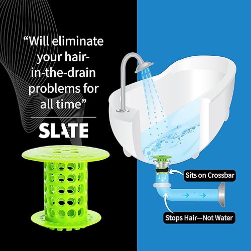 Miniatura 4 de TubShroom Colador Captador de Cabello para Desagüe de Bañera, Verde – Protector de Desagüe y Captador de Cabello para Desagües de Baño, Se Adapta a
