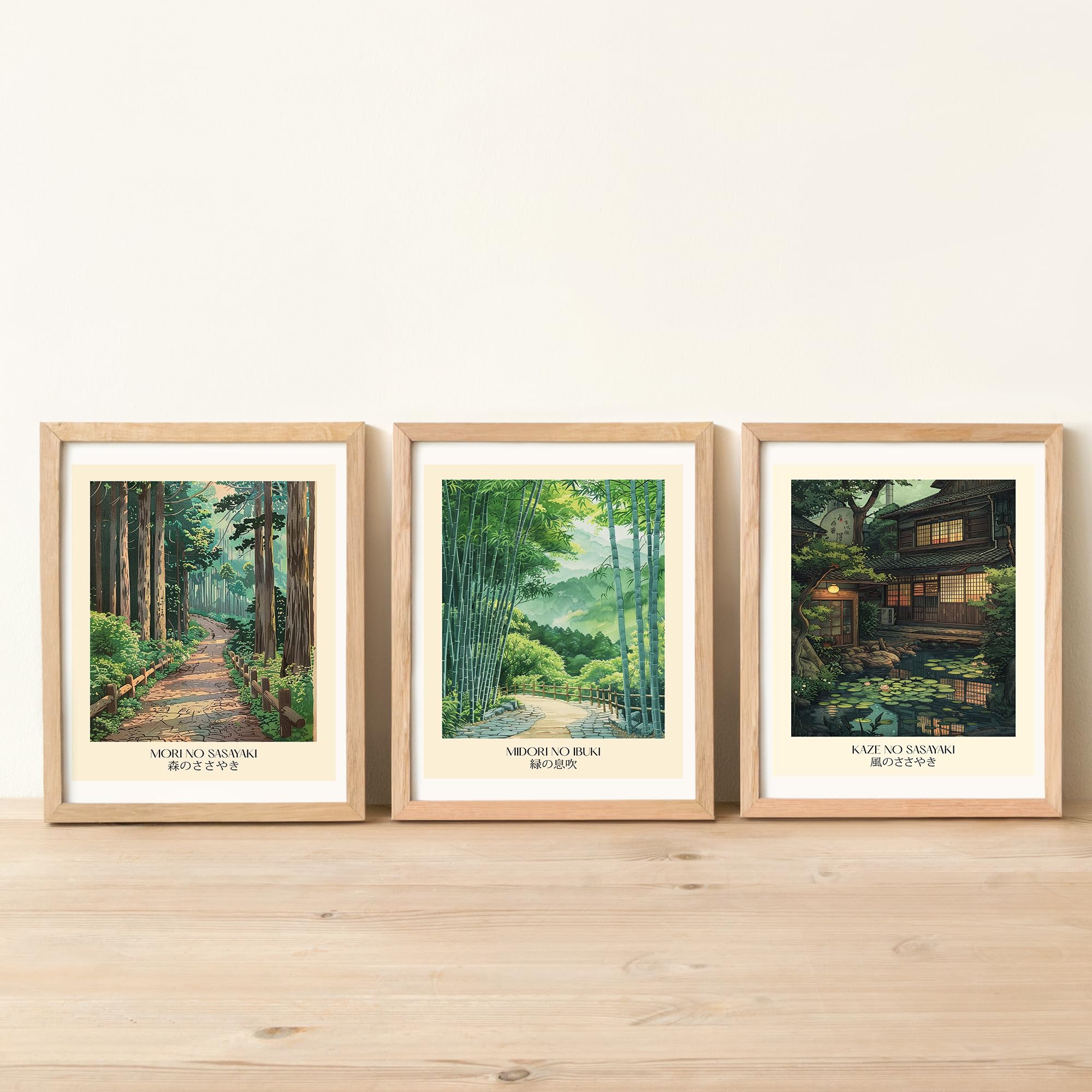 Amazon.com: Wallbuddy Japanese Landscape Poster Set of 3 - Mori No