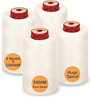 Vista 33 de New brothread - 30 opciones - 2 conos grandes de 5500Y (5000M) cada uno de hilo de poliéster hilado multiusos 40S/2 (Tex27) para serger, overlock