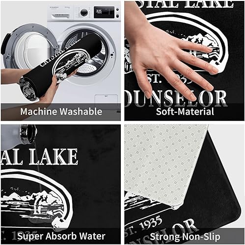 Miniatura 5 de CAJUCA Camp Crystal Lake - Tapete para puerta de entrada, baño, 24 x 16 pulgadas