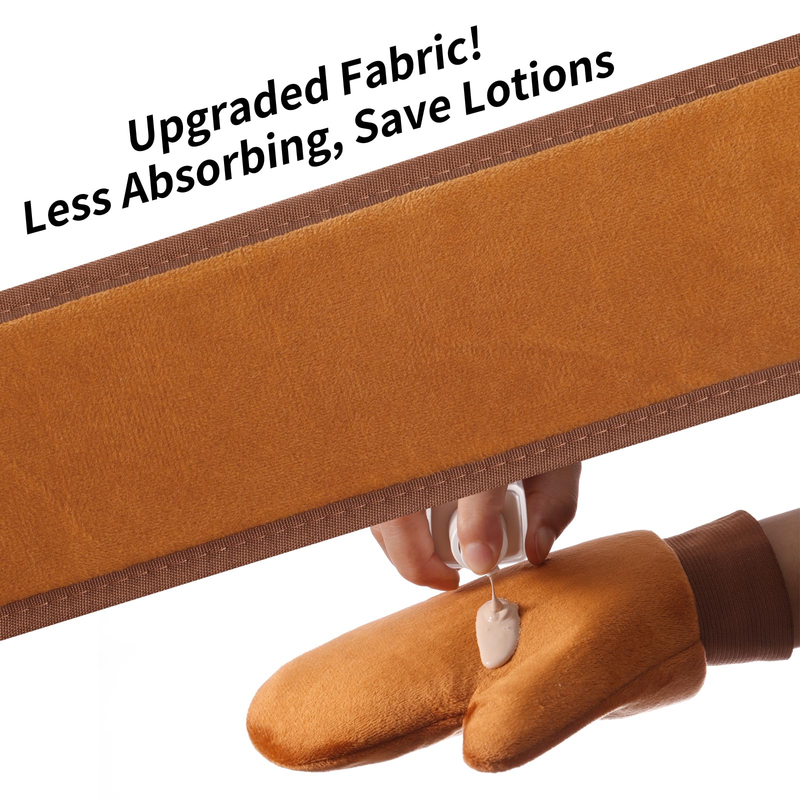 CZZXI Tanning Mitt, Body Brush & Back Tanner Applicator Kit – Self-Tan Applicator for Body, Face & Hard-to-Reach Areas | Includes Storage Pouch: 3 Piece (Brown)