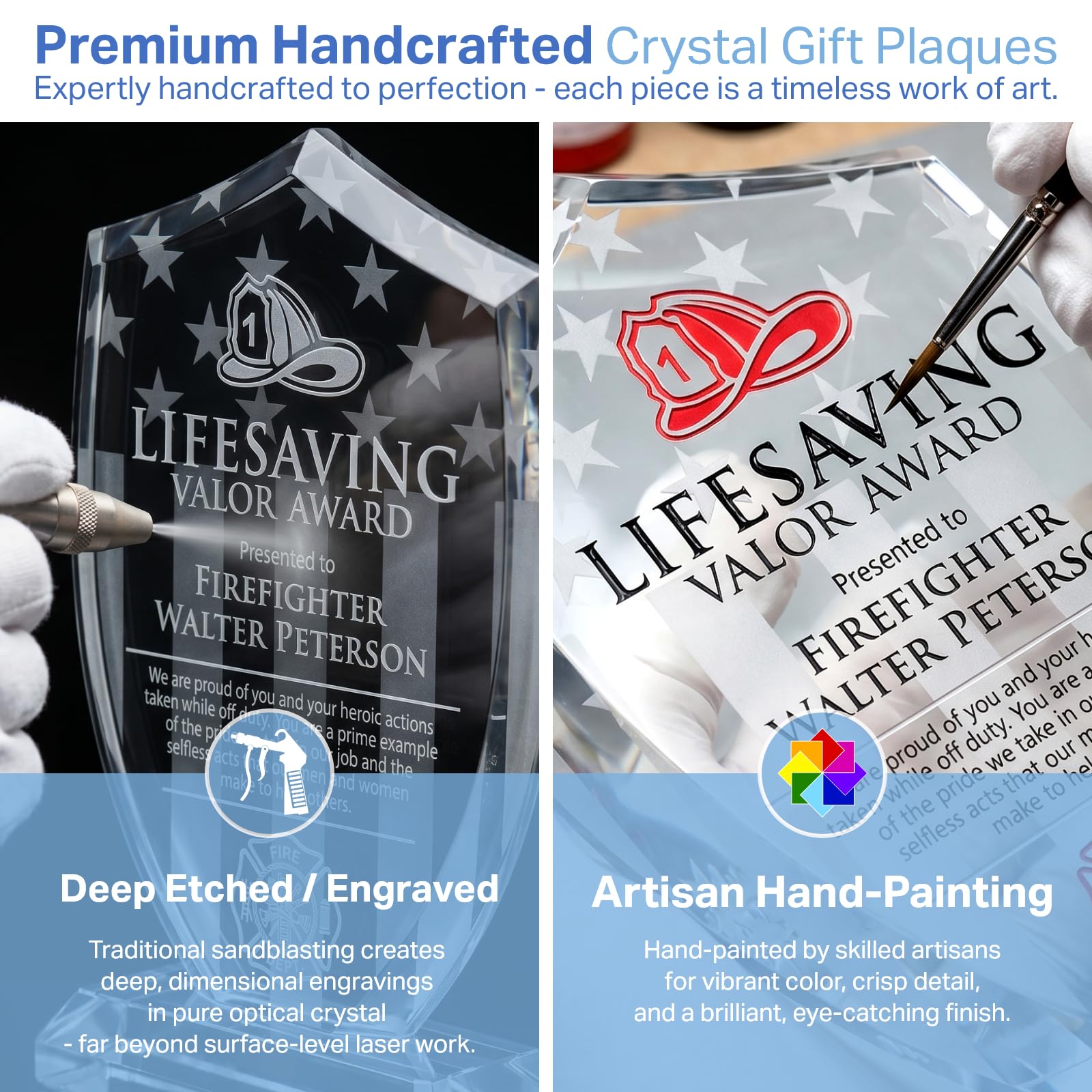 Amazon.com: Personalized Crystal Shield Firefighter Life Saving