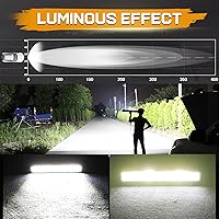 Vista 2 de DJI4X4 Reflector de barra de luces LED cree, de 12 pulgadas, 72 watts. Luz antiniebla de LED, para vehículos todoterreno, con panel negro