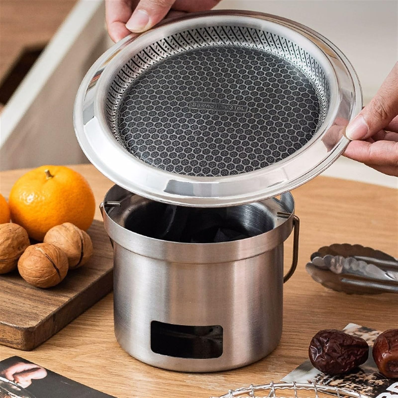 Przenośny mini grill ze stali nierdzewnej przenośna kuchenka do grillowania na zewnątrz kemping ogród nic wycieczki plaża kaktt wędzarnia grill dla łatwego transportu