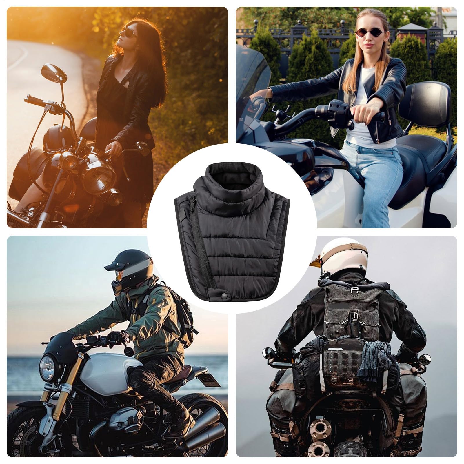 Scaldacollo per motociclismo, scaldacollo per motociclismo, impermeabile | in cotone, per viaggi con freddo, scaldacollo in cotone antivento per uomo durante le attività all'aria aperta