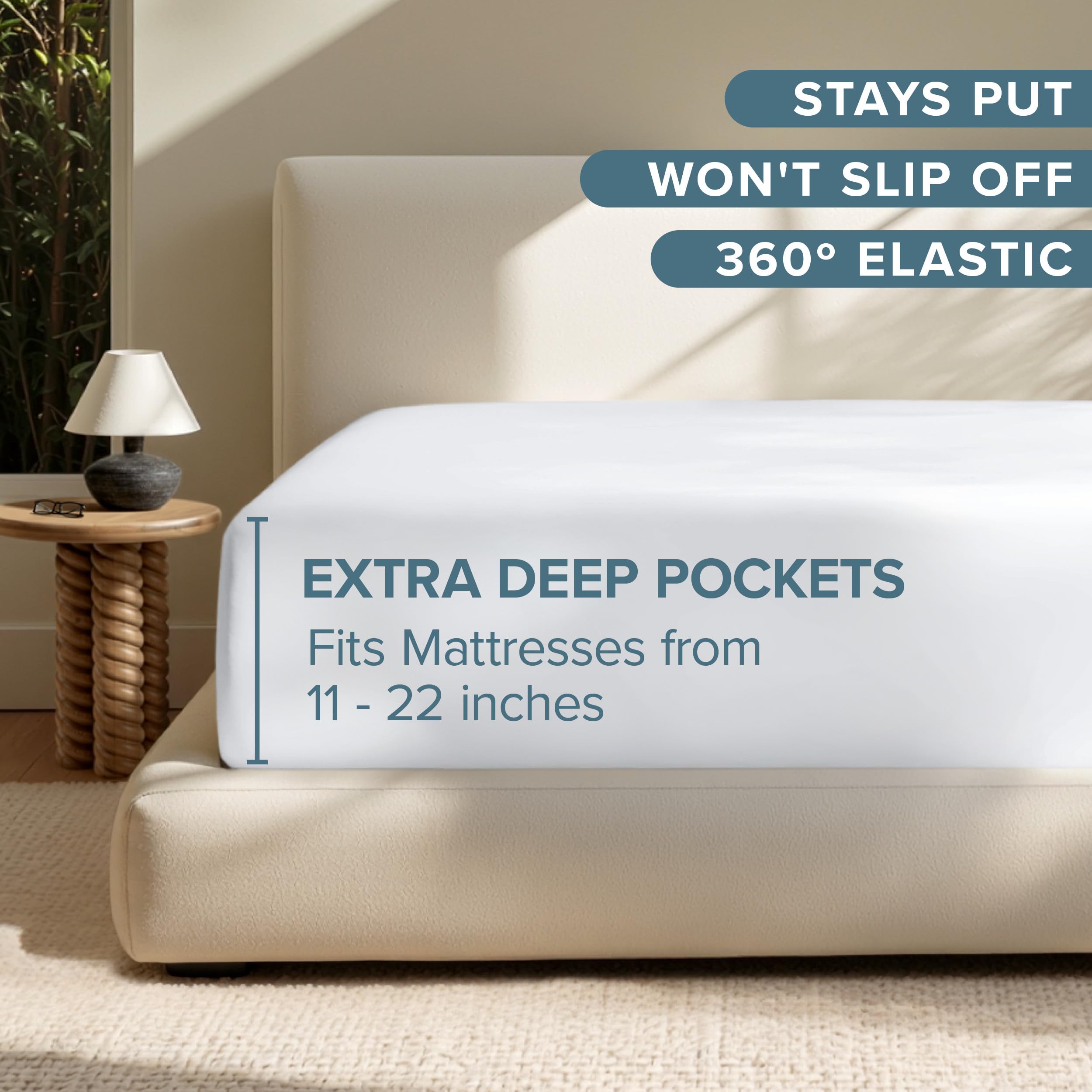 Amazon.com: Bare Home Full Extra Long Fitted Sheet - Extra Deep