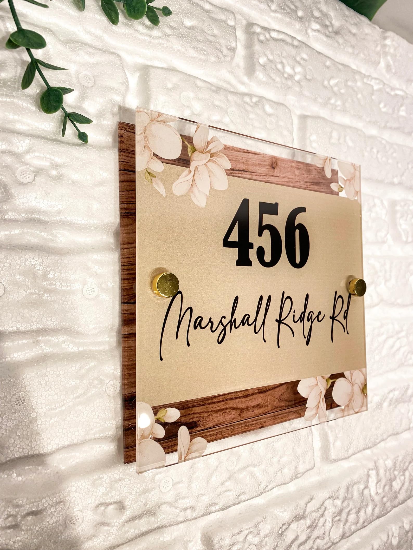 NEXEL Acrylic Customized Name Plate for Home Entrance | Waterproof Outdoor Designer Door Plate | Stylish Name Plate for Flat, Apartment & Bungalow (12x18 Inches)-image-39