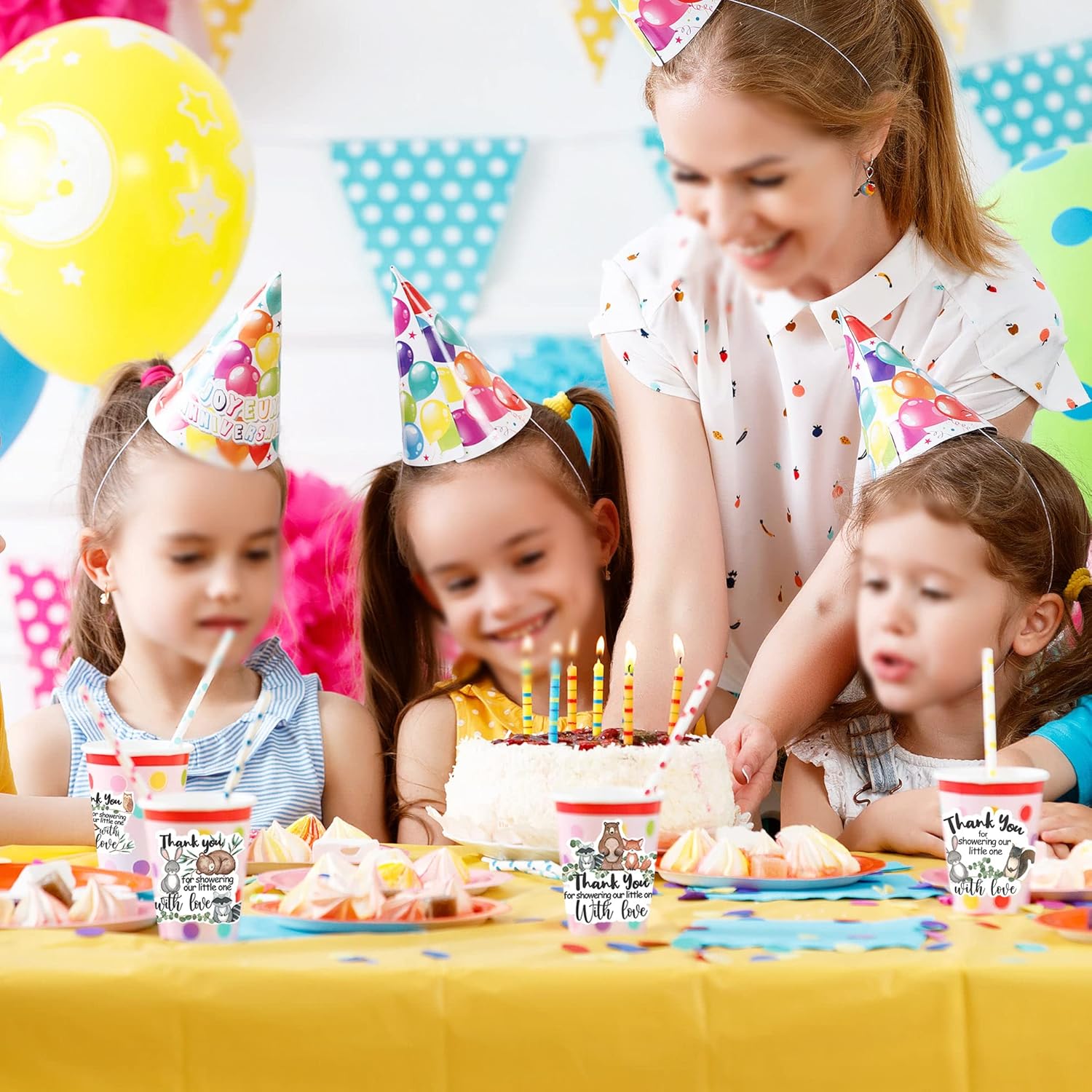 Cute Woodland Creature Shower Thank You Stickers Labels,Forest Woodland Animals Sticker for Woodland Creatures Theme Shower Birthday Party Favor Label Decorations(10 in,80 Labels) - Image 8