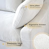 Vista 4 de 154" Modular Sectional Sofa Cloud Couch,Oversized Linen V-Shaped Sectional Sofa with Deep Seat, U-Shape 6-Seater Couch with Ottoman for Living Room