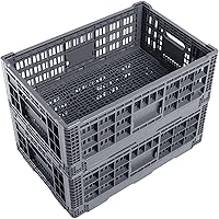 Vista 7 de Contenedor de almacenamiento plegable contene, caja de almacenamiento de plástico resistente de transferencia de 52 litros, cajas de leche