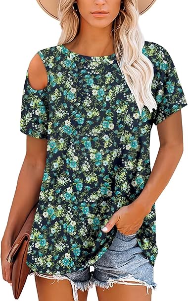 KISSMODA Summer Short Sleeve T Shirt Loose Fit Casual Dressy Women Top 2025 Trendy Ladies Fashion Blouses(S-3XL)