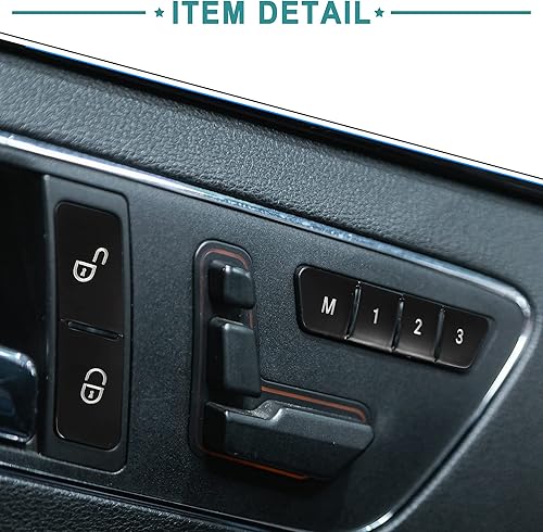 Miniatura 4 de ACROPIX Cubierta ajustable para el botón del asiento del conductor del pasajero, para Mercedes-Benz GLA250, 12 unidades, color negro