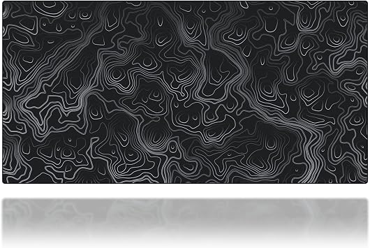 Gamer Boss - Gaming Mouse Pad - 60 x 30 Inches - 4mm Thick with Stitched Edges, Non-Slip Rubber Base, Premium Cloth Mousepad, Desk Mat for Laptop, Keyboard, Computer & PC Giga, Topographic