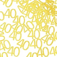 Vista 1 de Sumind 200 piezas de confeti dorado con purpurina para aniversario de 40 cumpleaños para decoración de mesa, regalos de cumpleaños, bodas