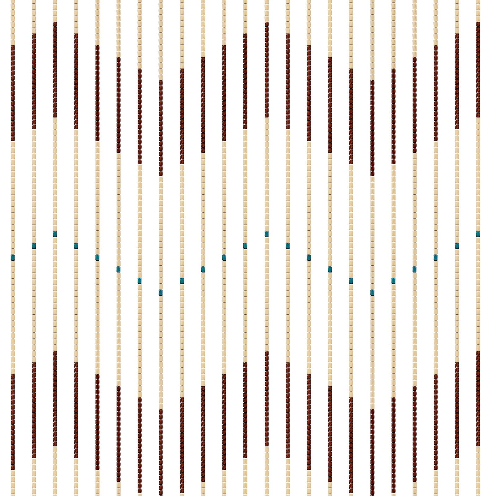 Rideau de porte rétro en perles de bois - 31 lignes - Rideau de perles en bois - Rideau de séparation - Rideau de séparation - 220 x 90 cm