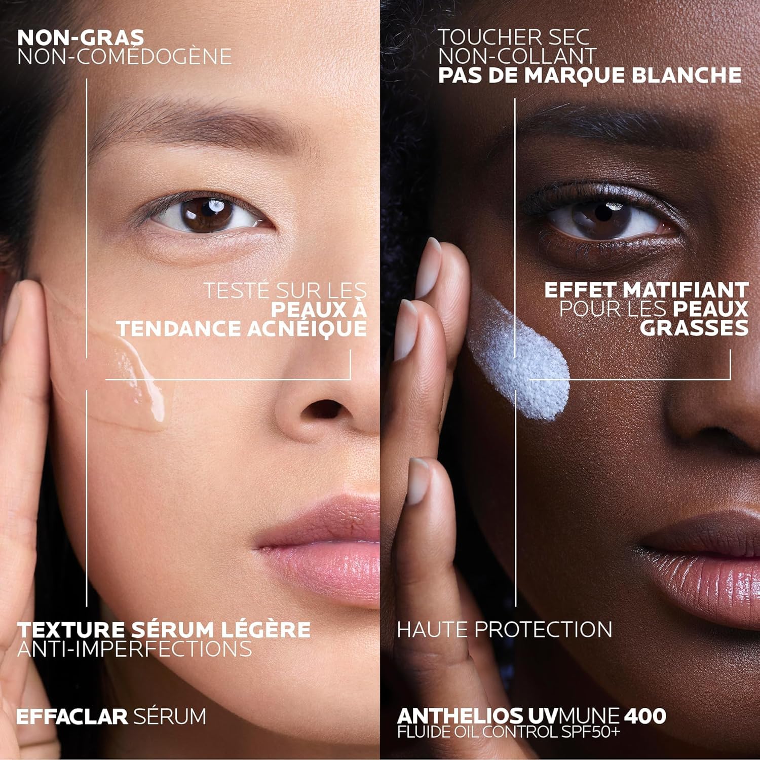 La Roche-Posay | Sérum Effaclar con Ácido Salicílico Ultra Concentrado 30 ml & Protector Solar Anthelios Fluido Oil Control UVMUNE 400 SPF50+ 50 ml | Dúo Cuidado Antiacné & Protección Solar SPF 50+