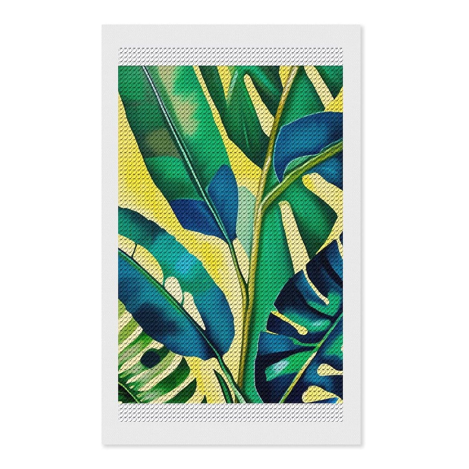 Junmoney Jungle Vibes Painting Diamond Art Kit 12"x20", Bedroom Decor, Adhesive Canvas, Full Kit Included, Thoughtful Present, Birthday Gift