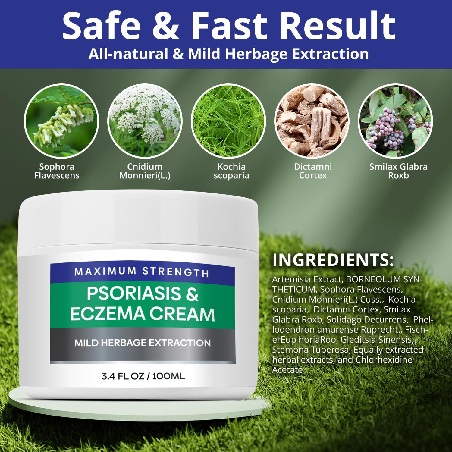 Hermon Psoriasis Eczema Relief Cream: Maximum Strength for Psoriasis Eczema - Relieve Symptom of Resistant Effective for Seborrheic Dermatitis Folliculitis 100m 3.4 Fl Oz (Pack of 1) - Image 3