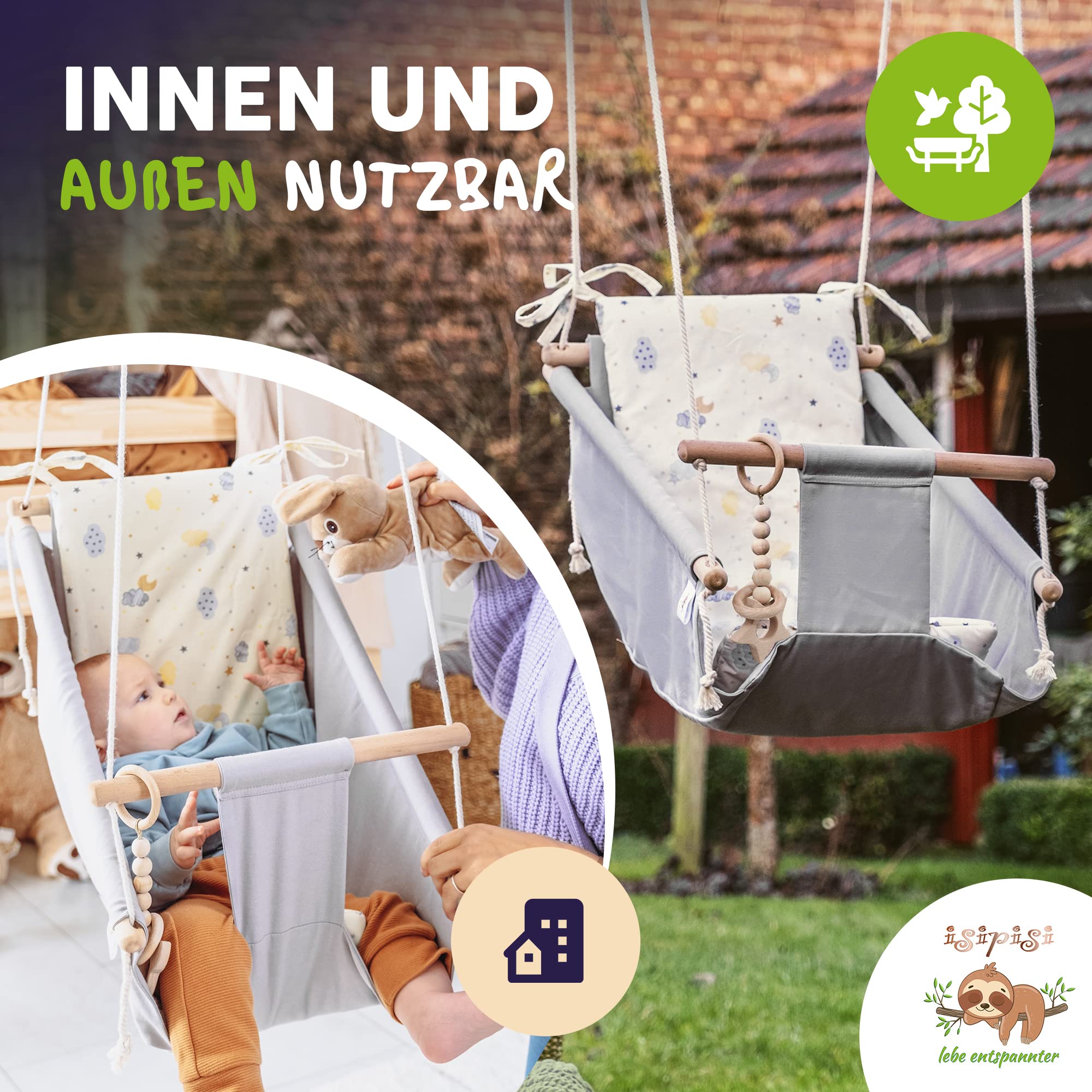 Isipisi Babyschaukel Für Babys Von 6 Monate - 5 Jahre