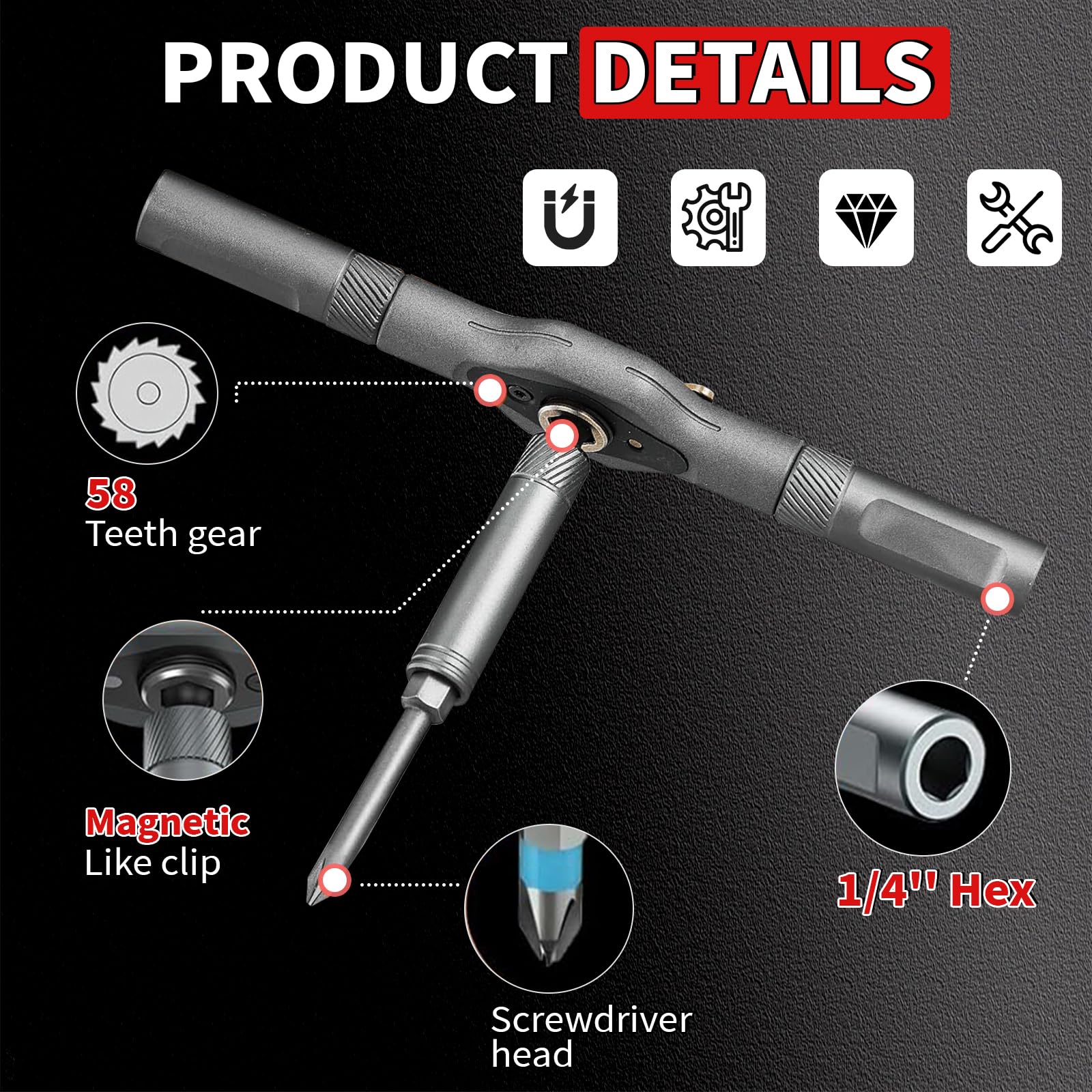 42 In 1 Magnetic Screwdriver Set With Ratchet Handle Portable Repair Tool Kit For Home BYO Projects - Multiple Bit Types Storage Case(A - View #11