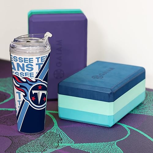 Miniatura 174 de Rico Industries NFL Football - Vaso de acrílico de 24 onzas con tapa con bisagras, vaso de doble pared con licencia oficial para fanáticos de la NFL