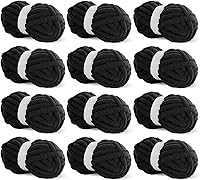 Vista 10 de Hombys Hilo de felpilla gruesa verde salvia para tejer a ganchillo y tejer, hilo grueso y esponjoso súper voluminoso para tejer a mano manta, hilo