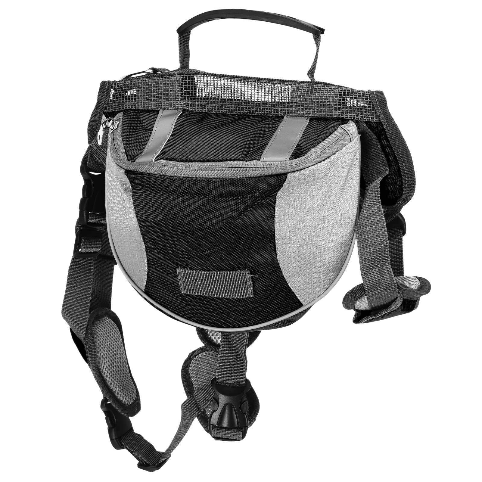 Sac à Dos de Randonnée pour Chien, Sac de Selle pour Chien, Sac à Dos Réglable avec Poches Latérales et Bandes Réfléchissantes pour Chiens de Petite, Moyenne et Grande Taille,