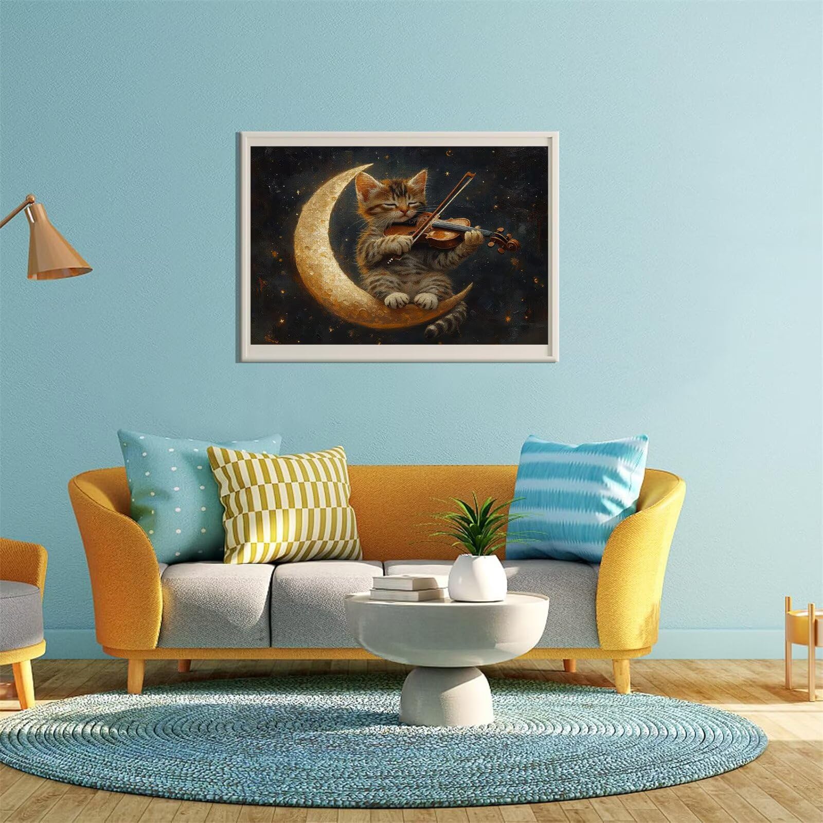 Puzzle Erwachsene 2000 Teile Katze Mond Educa Jigsaw für Kinder ab 8 Jahren Mädchen Jungen, Erwachsene Impossible Klassische Puzzles Schwer, Anspruchsvoll Spielspaß, Als Familienspiel 70x99cm t-704