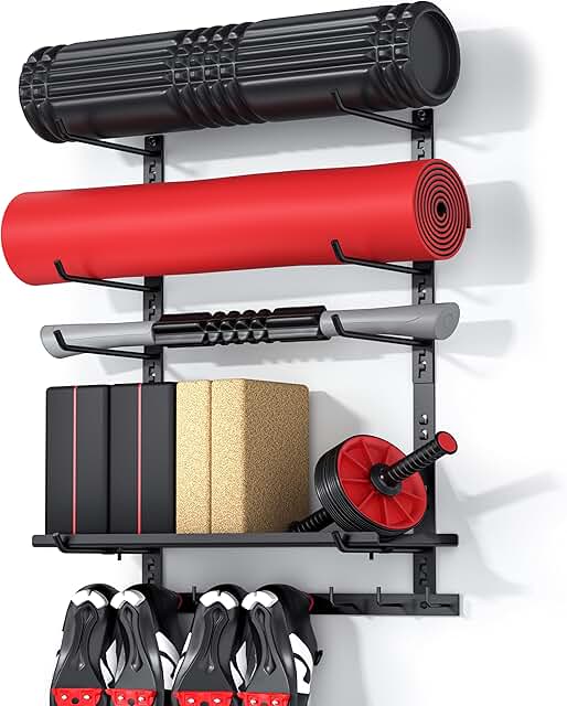 Home Gym Storage Shelf Only, Adjustable Gym Equipment Organizer Wall Mou...