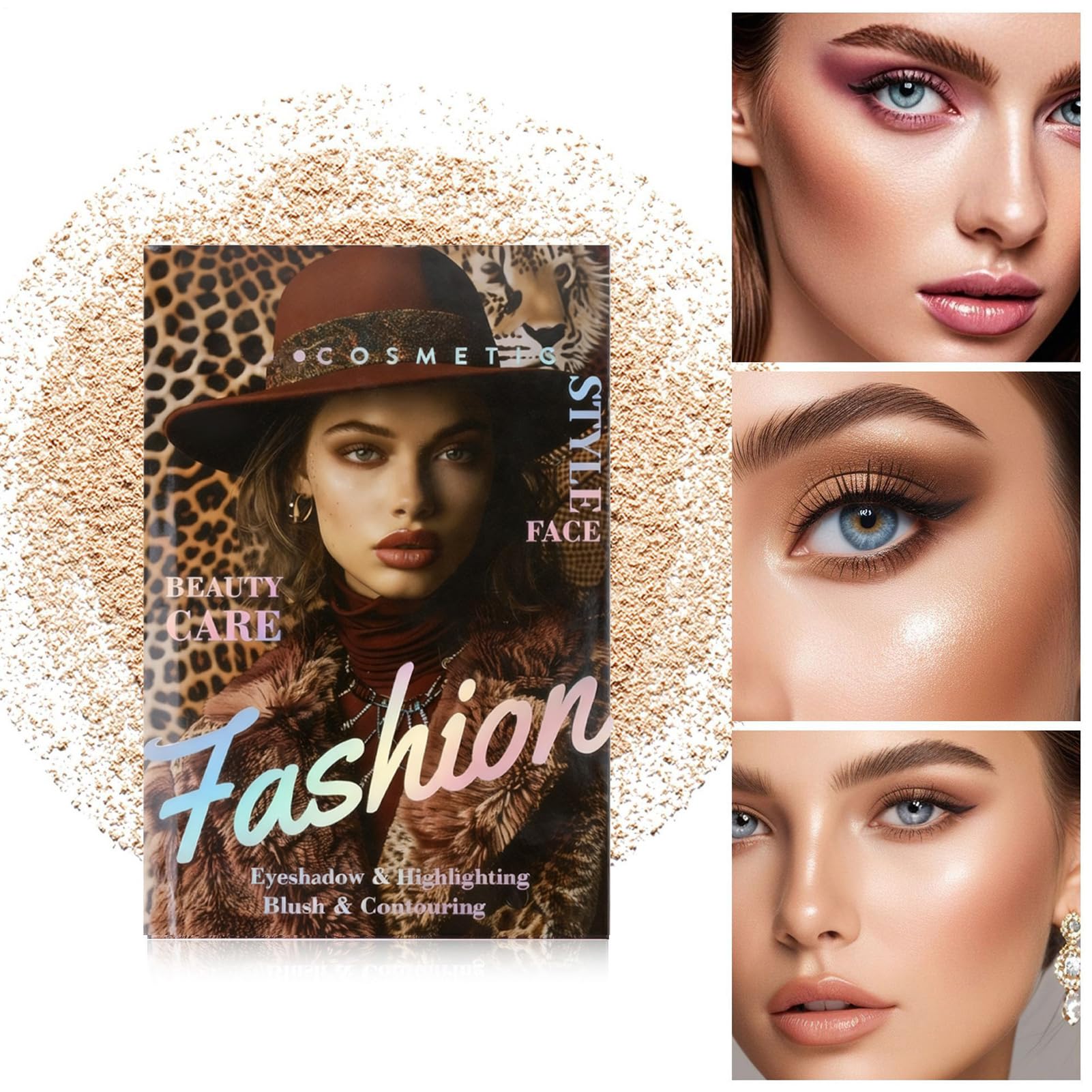 Palette di trucco, 4 illuminanti miscelabili, set cosmetico, palette di ombretti pigmentati, per donne e ragazze, per tutti i tipi di pelle, compleanni, Natale, feste, appuntamenti