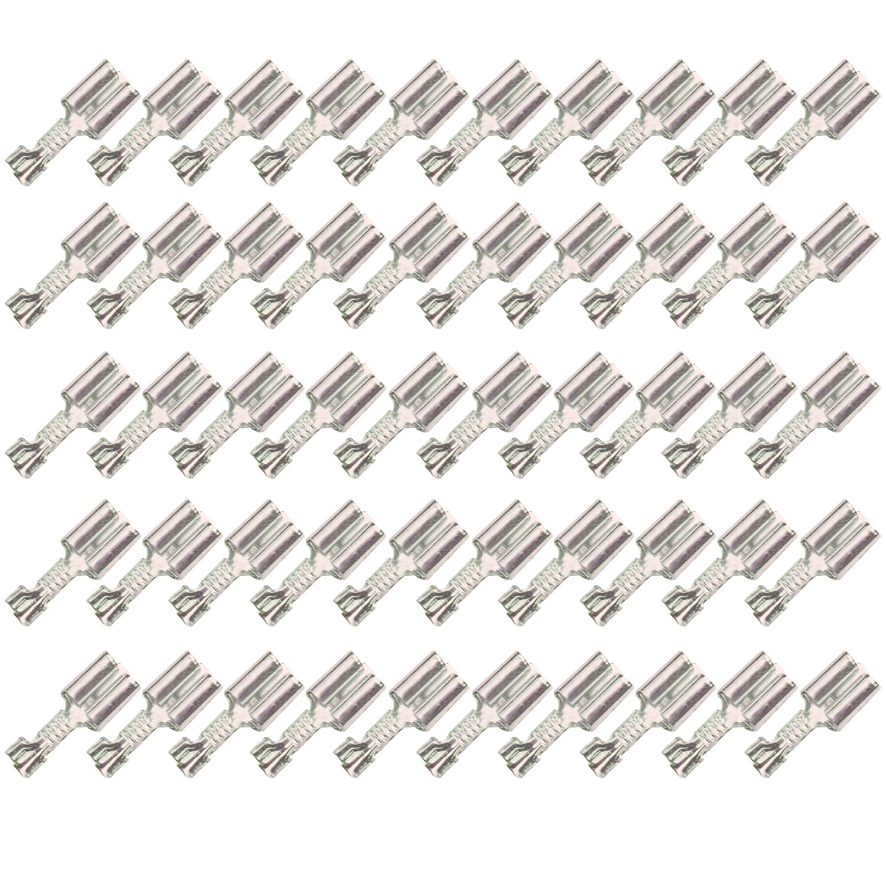 Produktbild von 25x Flachsteckhülse 6,3 X 0,8 Mm – Unisoliert, 4–6 Mm², Mit Rasthaken, DIN 46340, Von Cable Solution Plus