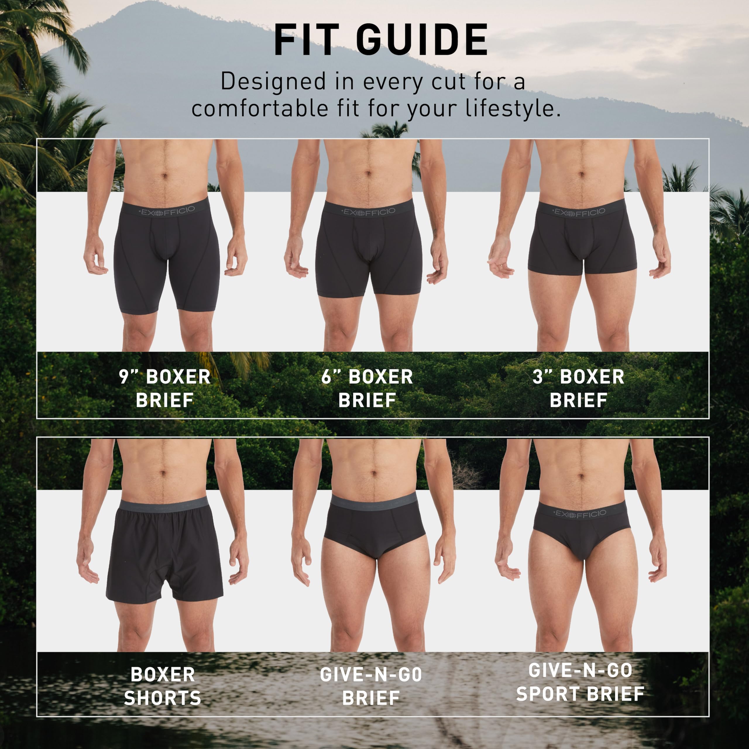 EXOFFICIO Give-n-Go 2.0 Sport Mesh 6'' Boxer Brief Boxer Corti Uomo (Pacco da 1)