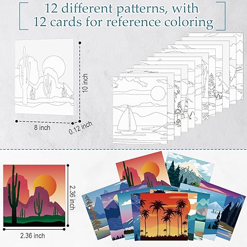 Miniatura 2 de Ctosree Paquete de 12 lienzos predibujados, 12 piezas de lienzo preimpreso, juego de pintura de lienzo Afro Queen, 12 juegos de pintura de acuarela,