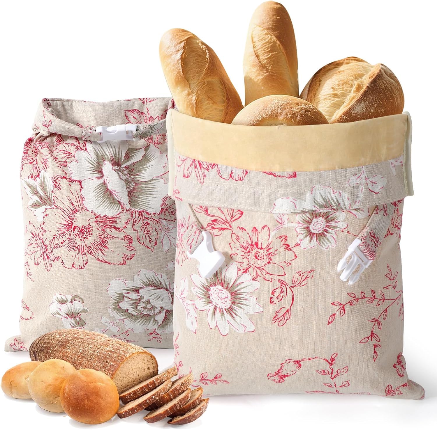 2er Bienenwachs Brotbeutel, Wiederverwendbare Leinen Brotbeutel für Sauerteigbrot und Hausgemachtes Brot, Brotaufbewahrung zum Frischhalten, Nachhaltige und Waschbare