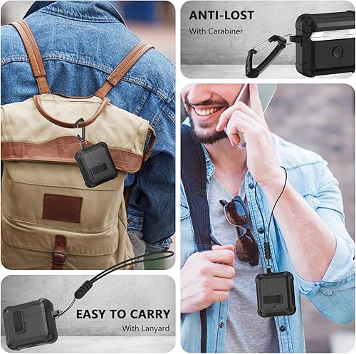 Miniatura 6 de Funda con cerradura para Apple AirPods 3 Gen 2021 con kit de limpiador de Airpods, funda protectora rígida con interruptor automático a presión para