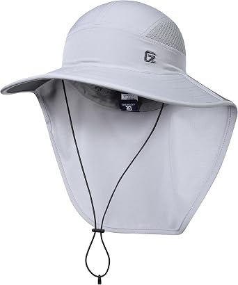 GADIEMKENSD Foldable Sun Hat with Neck Flap, UPF 50+ Wide Brim Fishing Hat for Men Women, Quick Drying and Breathable