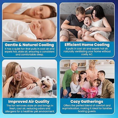 Miniatura 7 de QA-Deluxe 3300 incluye control remoto inalámbrico de 2 velocidades Plug &amp; Play y temporizador  Amortiguador aislado R5  Ventilador para toda la casa