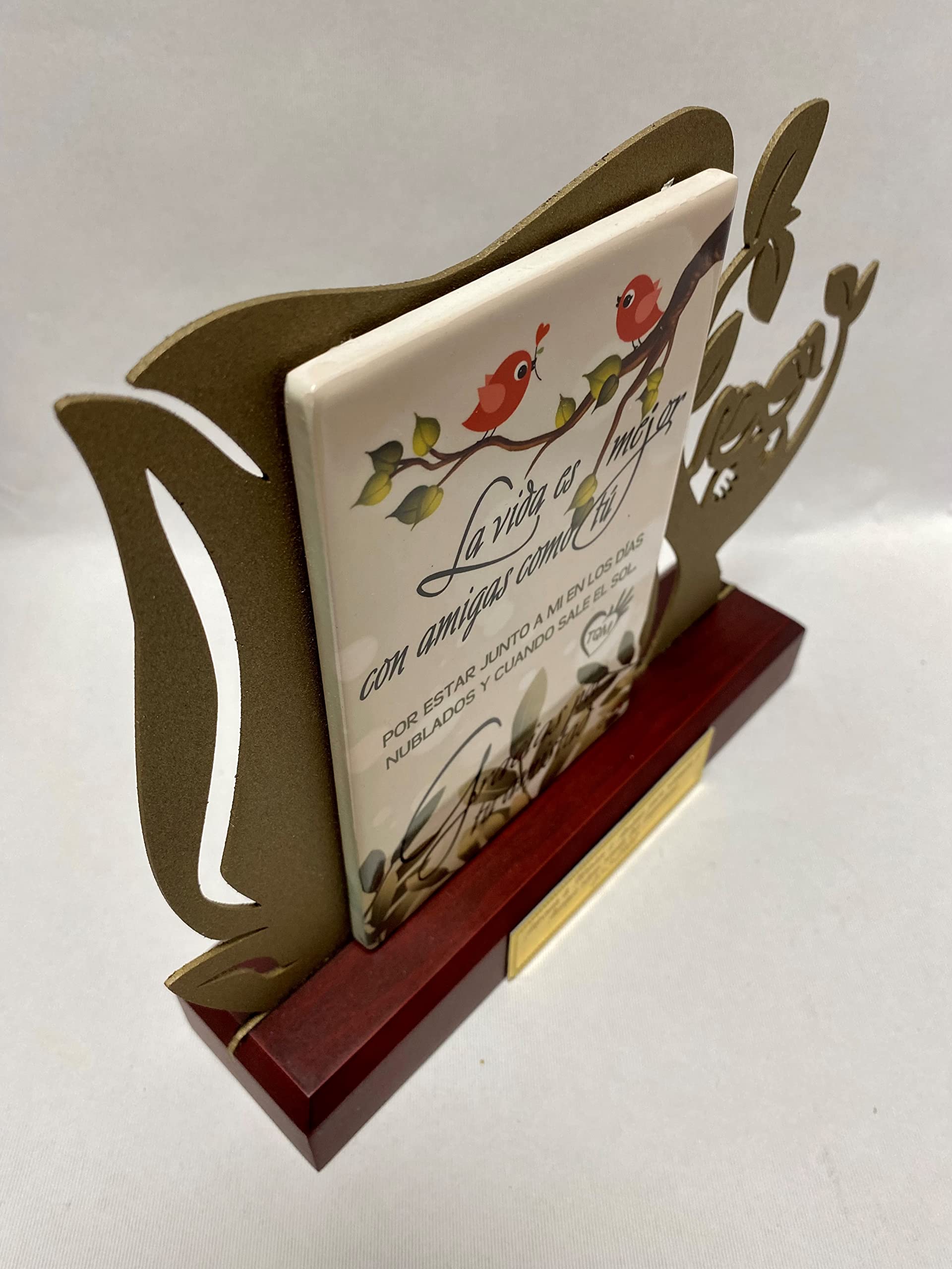 Regalo para Amiga Original de Cumpleaños o Amistad Personalizado Figura con dedicatoria de Acero Satinado