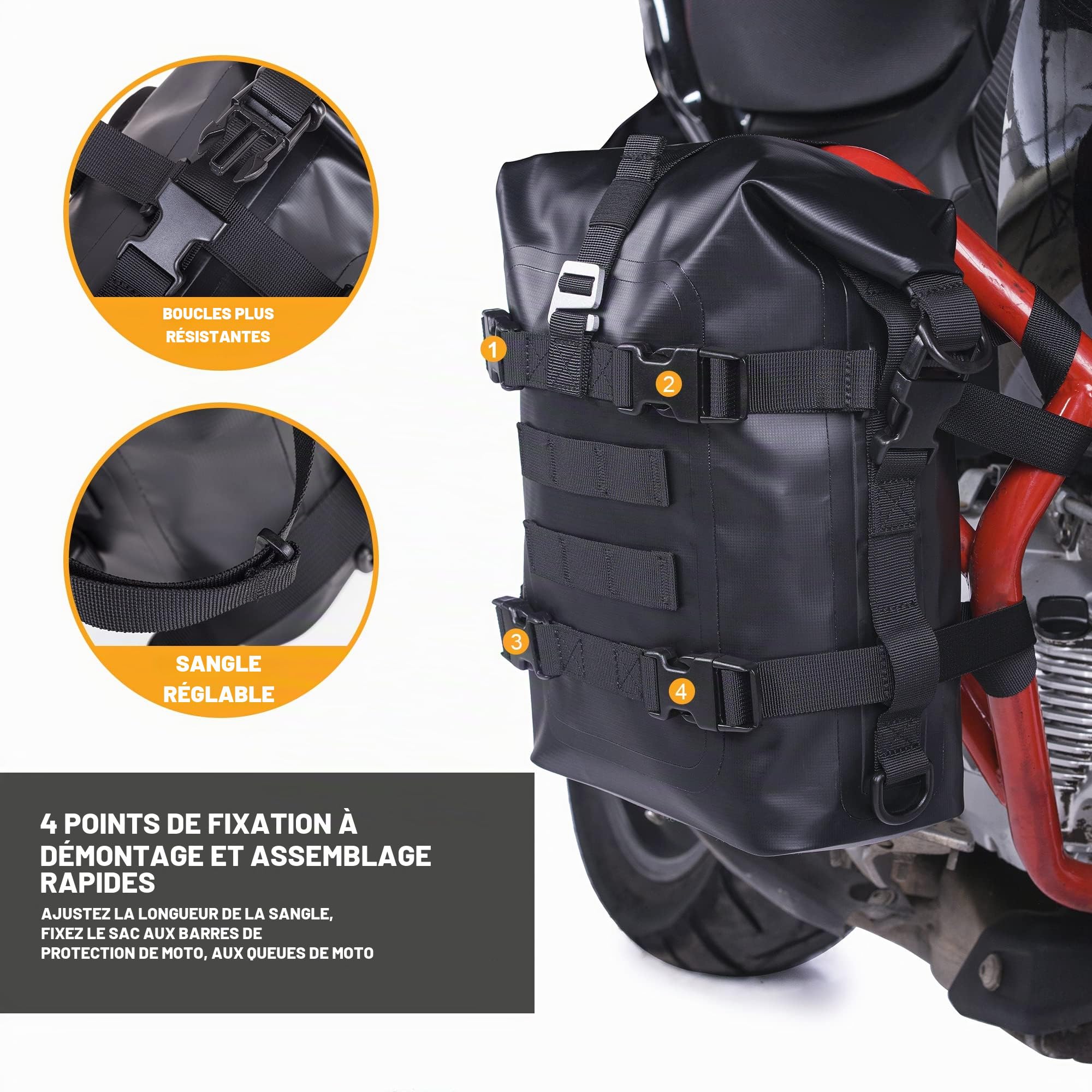 WILD HEART Sac de Protection Imperméable à roulettes 8 l Entièrement étanche, Installation Rapide et Facile à Nettoyer, Sac Multifonction
