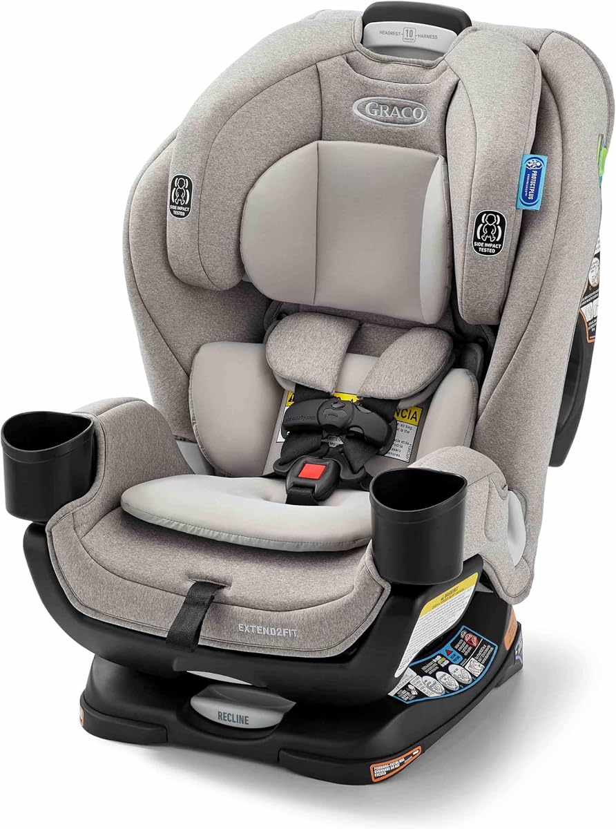 Extend2Fit Asiento de automóvil convertible 3 en 1, 3 modos: orientado hacia atrás, asiento de automóvil para bebé orientado hacia adelante y asiento elevador con respaldo alto, panel de extensión ajustable para espacio adicional para las piernas, Ashten
