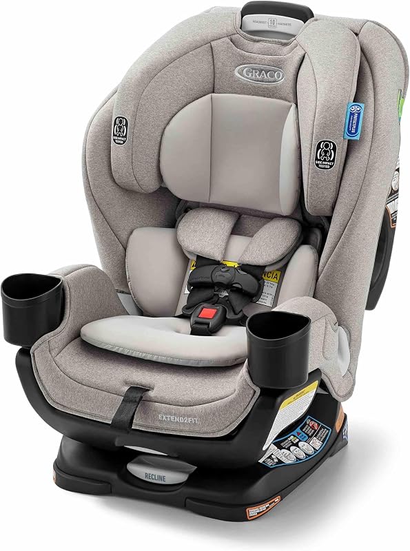 Extend2Fit Asiento de automóvil convertible 3 en 1, 3 modos: orientado hacia atrás, asiento de automóvil para bebé orientado hacia adelante y asiento elevador con respaldo alto, panel de extensión ajustable para espacio adicional para las piernas, Ashten