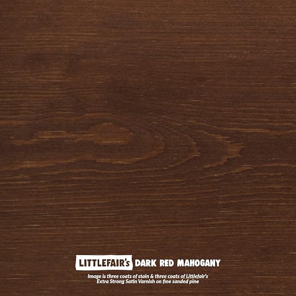 Littlefair's Teinte Bois 250ml - Teinture Bois Écologique À Base D'Eau et Sûre - Lasure Bois Intérieur à Séchage Rapide - Peinture Lasure pour Bois Nettoyage Facile - Couleur:Acajou rouge foncé - 2