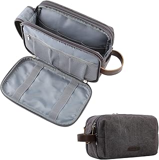Toiletry Bag for Men, BAGSMART Travel Toiletry Organizer Dopp Kit Water-Resistant Shaving Bag for Toiletries Accessories, Large Grey
