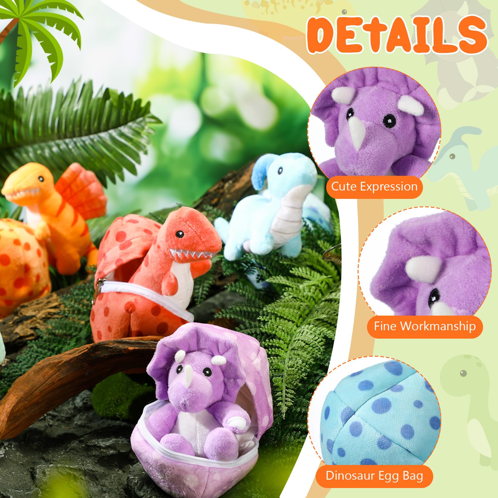 Dinoo Shapes in Nature ぬいぐるみセット Buy Silipull 12 Pcs Adopt a Dinosaur Party Favors Bulk 6 Small